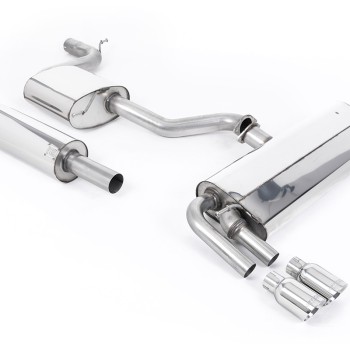 Seat Leon FR 1.8 TSI 180ps - Resonated (Quieter) Cat-Back Exhaust System with Polished GT-80 Trims - Polished
