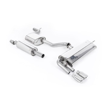 Seat Leon FR 1.8 TSI 180ps - Resonated (Quieter) Cat-Back Exhaust System with Polished GT-80 Trims - Polished