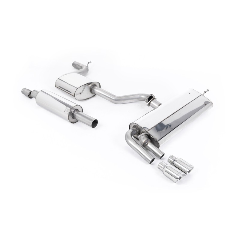 Seat Leon FR 1.8 TSI 180ps - Resonated (Quieter) Cat-Back Exhaust System with Polished GT-80 Trims - Polished