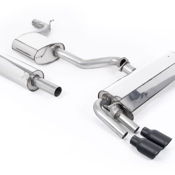 Seat Leon FR 1.8 TSI 180ps - Resonated (Quieter) Cat-Back Exhaust System with Cerakote Black GT-80 Trims - Cerakote Black