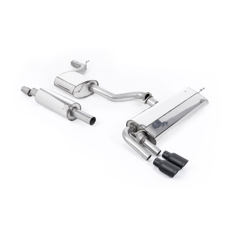 Seat Leon FR 1.8 TSI 180ps - Resonated (Quieter) Cat-Back Exhaust System with Cerakote Black GT-80 Trims - Cerakote Black