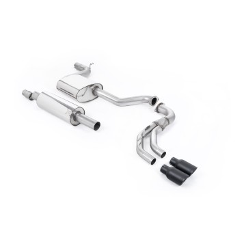 Seat Leon FR 1.8 TSI 180ps - Road+ (Part-Resonated) Cat-Back Exhaust System with Cerakote Black GT-80 Trims - Cerakote Black