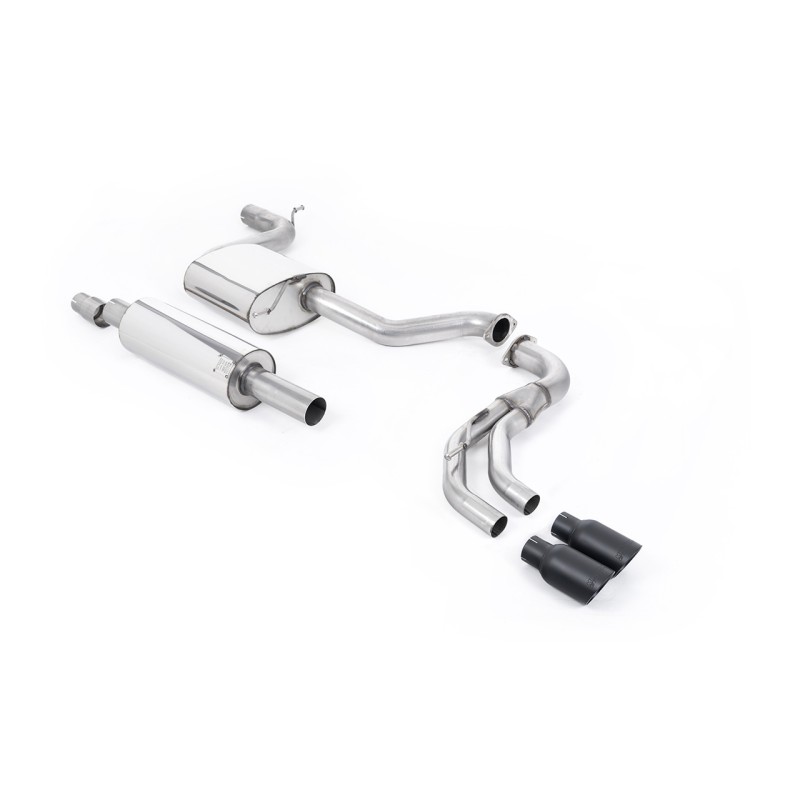 Seat Leon FR 1.8 TSI 180ps - Road+ (Part-Resonated) Cat-Back Exhaust System with Cerakote Black GT-80 Trims - Cerakote Black