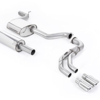 Seat Leon FR 1.8 TSI 180ps - Road+ (Part-Resonated) Cat-Back Exhaust System with Polished GT-80 Trims - Polished