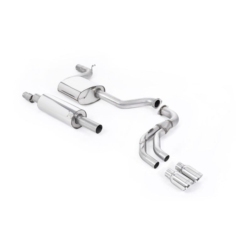 Seat Leon FR 1.8 TSI 180ps - Road+ (Part-Resonated) Cat-Back Exhaust System with Polished GT-80 Trims - Polished