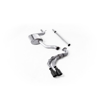 Seat Leon FR 1.8 TSI & VW Golf MK7.5 1.5TSI - Non-Resonated (Louder) Cat-Back Exhaust System with Cerakote Black GT-80 Trims (GTD Style) - Cerakote Black