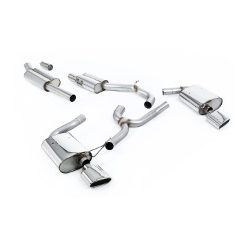 Seat Leon ST Cupra 300 (Non GPF Models) - Resonated (Quieter) Cat-Back Exhaust System with Polished Oval Tips - Polished - Oval (Jet)