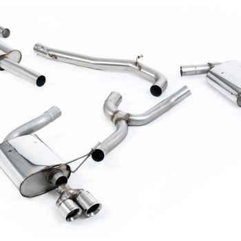 Seat Leon ST Cupra 300 (Non GPF Models) - Non-Resonated (Louder) Cat-Back Exhaust System with Polished Quad GT Round Tips - Polished - GT