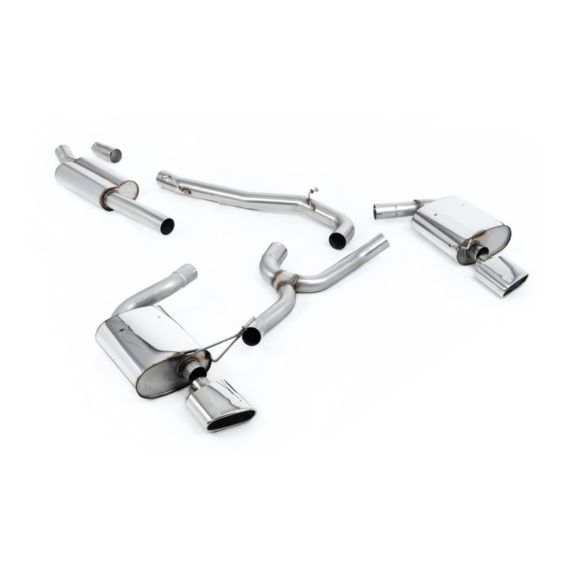 Seat Leon ST Cupra 300 (Non GPF Models) - Non-Resonated (Louder) Cat-Back Exhaust System with Polished Oval Tips - Polished - Oval (Jet)