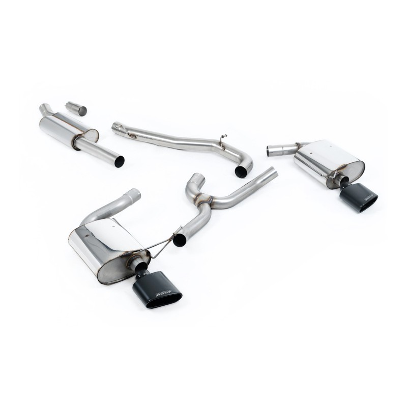 Seat Leon ST Cupra 300 (Non GPF Models) - Non-Resonated (Louder) Cat-Back Exhaust System with Cerakote Black Oval Tips - Cerakote Black - Oval (Jet)