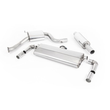 Seat Leon Cupra 300 2.0 TSI (Non GPF Models) - Resonated (Quieter) Cat-Back Exhaust System with Quad GT-80 Cerakote Black Tips - Cerakote Black - GT