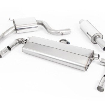 Seat Leon Cupra 300 2.0 TSI (Non GPF Models) - Resonated (Quieter) Cat-Back Exhaust System with Cerakote Black Oval Tips - Cerakote Black - Oval (Jet)