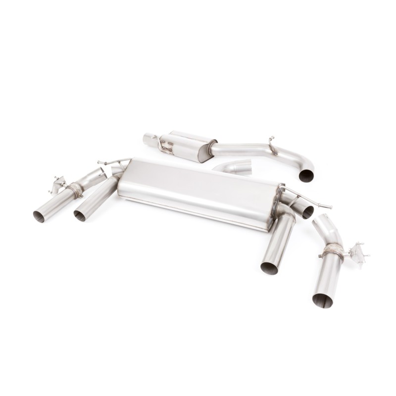 Seat Ateca Cupra 300 4Drive (GPF Models) - Resonated (Quieter) GPF/OPF-Back Exhaust System with GT-100 Polished Trims - Polished