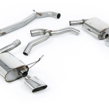 Seat Leon Cupra MK4 ST 310 & ST Cupra 300 - Non Resonated (Louder) Cat-Back Exhaust System with Polished Oval Tips - Polished - Oval (Jet)
