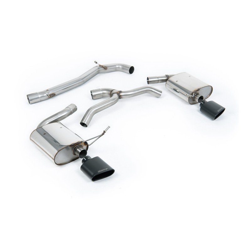 Seat Leon Cupra MK4 ST 310 & ST Cupra 300 - Non-Resonated (Louder) Cat-Back Exhaust System with Cerakote Black Oval Tips - Cerakote Black - Oval (Jet)