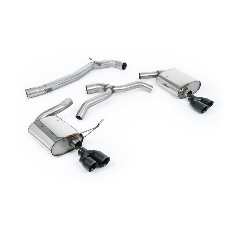 Seat Leon Cupra MK4 ST 310 & ST Cupra 300 - Non Resonated (Louder) Cat-Back Exhaust System with Cerakote Black Quad GT-80 Trims - Cerakote Black - GT