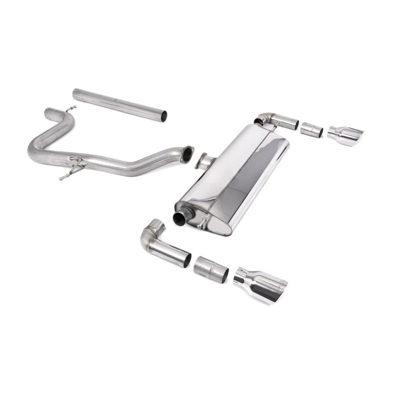 Seat Leon Cupra R 310ps - Non-Resonated (Louder) Cat-Back Exhaust System with GT-100 Polished Trims - Polished