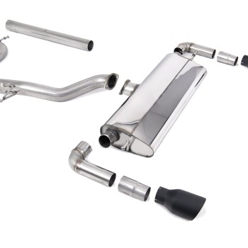 Seat Leon Cupra R 310ps - Non-Resonated (Louder) Cat-Back Exhaust System with GT-100 Cerakote Black Trims - Cerakote Black