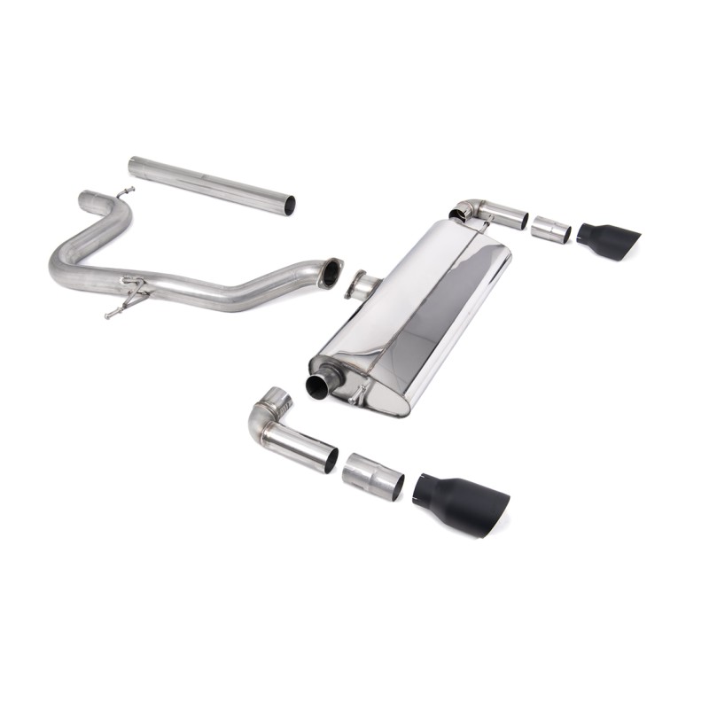Seat Leon Cupra R 310ps - Non-Resonated (Louder) Cat-Back Exhaust System with GT-100 Cerakote Black Trims - Cerakote Black