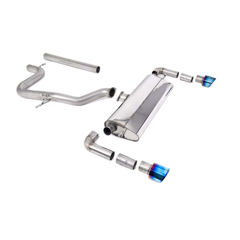 Seat Leon Cupra R 310ps - Non-Resonated (Louder) Cat-Back Exhaust System with GT-100 Burnt Titanium Trims - Burnt Titanium
