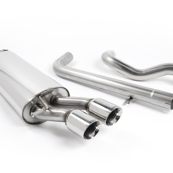 Seat Leon Cupra (1.8T/1.9 TDI) & VW Golf MK4 GTI (1.8T/1.9 TDI) - Non-Resonated (Quieter) Cat-Back Exhaust System with Twin Polished Trims - Polished