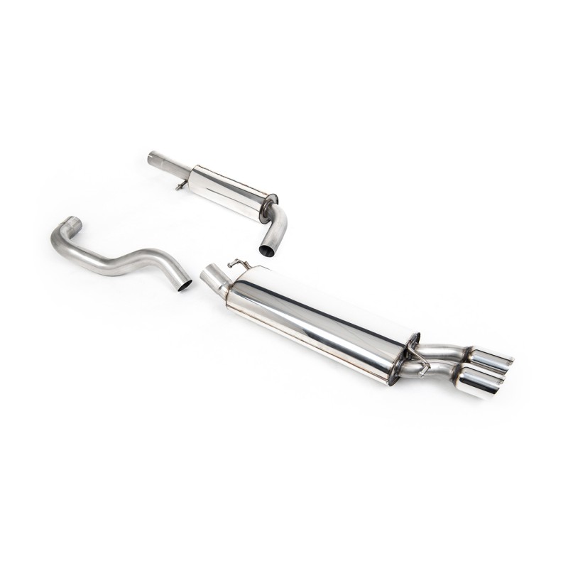 Seat Leon Cupra (1.8T/1.9 TDI) & VW Golf MK4 GTI (1.8T/1.9 TDI) - Resonated (Quieter) Cat-Back Exhaust System with Twin Polished Trims - Polished