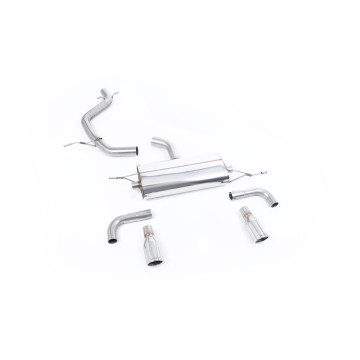 VW Golf GTi Mk6 - Non-Resonated (Louder) Cat-Back Exhaust System with Dual Polished Trims - Polished - 90 - Jet