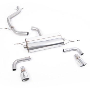 VW Golf GTi Mk6 - Non-Resonated (Louder) Cat-Back Exhaust System with Dual Polished Trims - Polished - 100 - Jet
