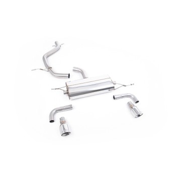 VW Golf GTi Mk6 - Non-Resonated (Louder) Cat-Back Exhaust System with Dual Polished Trims - Polished - 100 - Jet
