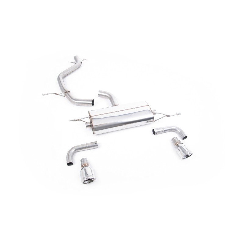 VW Golf GTi Mk6 - Non-Resonated (Louder) Cat-Back Exhaust System with Dual Polished Trims - Polished - 100 - Jet