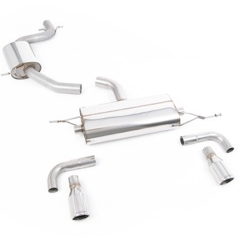 VW Golf GTi Mk6 - Resonated (Quieter) Cat-Back Exhaust System with Polished Trims - Polished - 90 - Jet