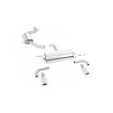VW Golf GTi Mk6 - Resonated (Quieter) Cat-Back Exhaust System with Polished Trims - Polished - 90 - Jet