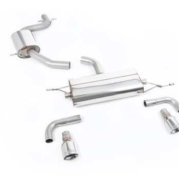 VW Golf GTi Mk6 - Resonated (quieter) Cat-Back Exhaust System with Dual Polished Trims - Polished - 100 - Jet