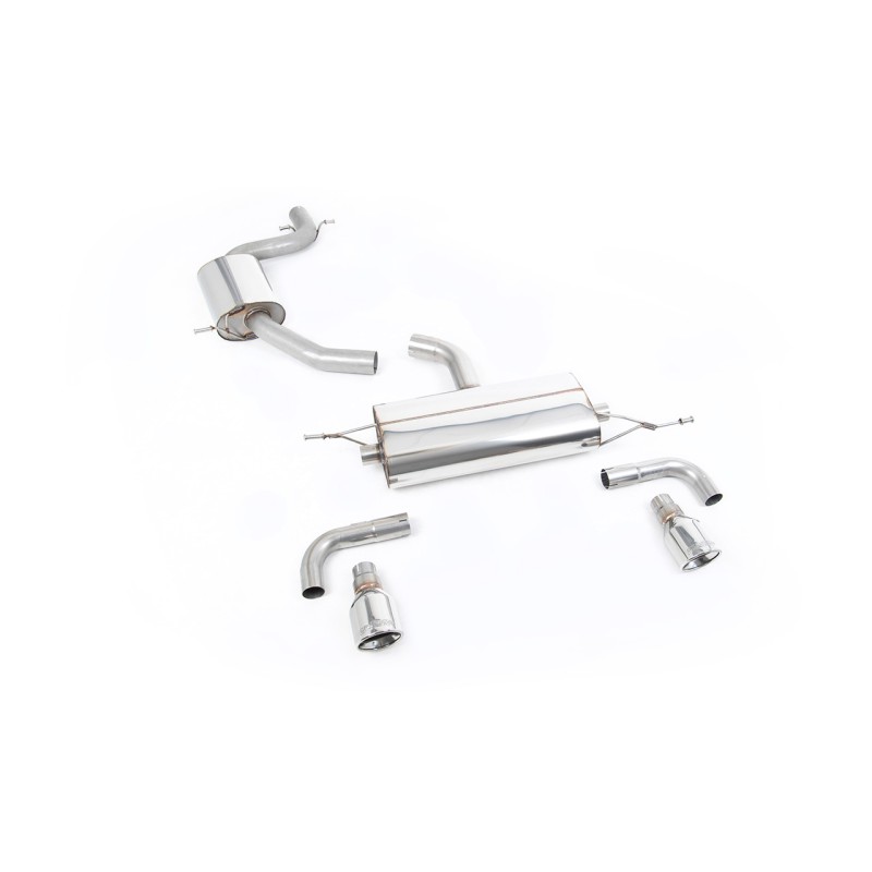 VW Golf GTi Mk6 - Resonated (quieter) Cat-Back Exhaust System with Dual Polished Trims - Polished - 100 - Jet