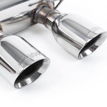 VW Golf MK5 R32 3.2 V6 - Non-Resonated (Louder) Cat-Back Exhaust System with Dual GT100 Trims - Polished