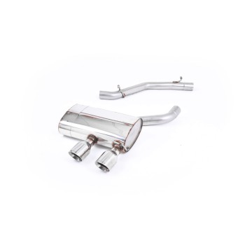 VW Golf MK5 R32 3.2 V6 - Non-Resonated (Louder) Cat-Back Exhaust System with Dual GT100 Trims - Polished
