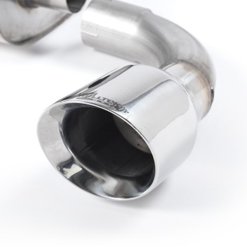 VW Golf MK4 R32 - Non-Resonated (Louder) Cat-Back Exhaust System with Polished Trims - GT - Polished