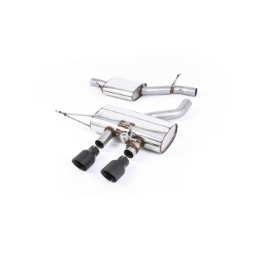 VW Golf R Mk6 - Resonated (Quieter) Cat-Back Exhaust System with Cerakote Black Trims - Cerakote Black