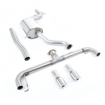 VW Scirocco R - Non-Resonated (Louder) Cat-Back Exhaust System with Polished Tips - Polished
