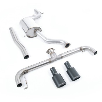 VW Scirocco R - Non-Resonated Cat-Back Exhaust System - Cerakote Black Oval