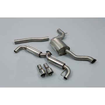 VW Golf GTi Mk6 - Part Resonated Cat-Back Race Exhaust System with Dual GT100 Trims - Polished