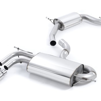 Audi A3/Seat Cupra + Leon/VW Golf MK5 GTI 2.0T - Resonated (Quieter) Cat-Back Exhaust System with Twin Polished Trims