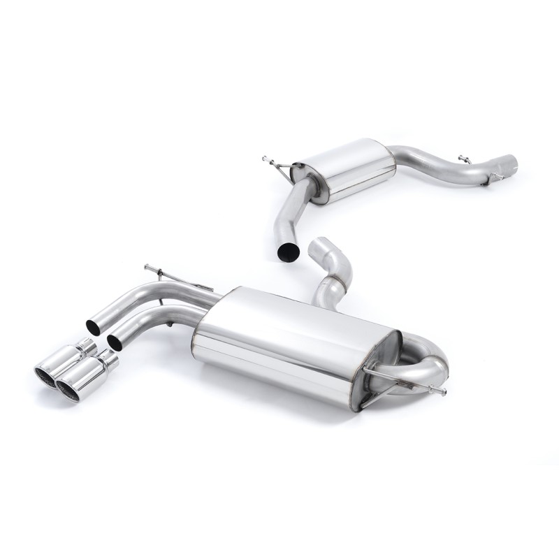 Audi A3/Seat Cupra + Leon/VW Golf MK5 GTI 2.0T - Resonated (Quieter) Cat-Back Exhaust System with Twin Polished Trims