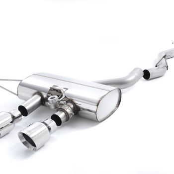 VW Golf R Mk6 - Non-Resonated (Louder) Cat-Back Exhaust System with Polished Trims - Polished