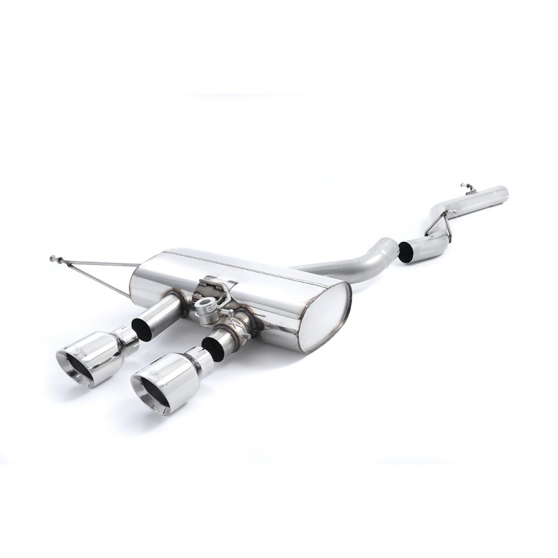 VW Golf R Mk6 - Non-Resonated (Louder) Cat-Back Exhaust System with Polished Trims - Polished