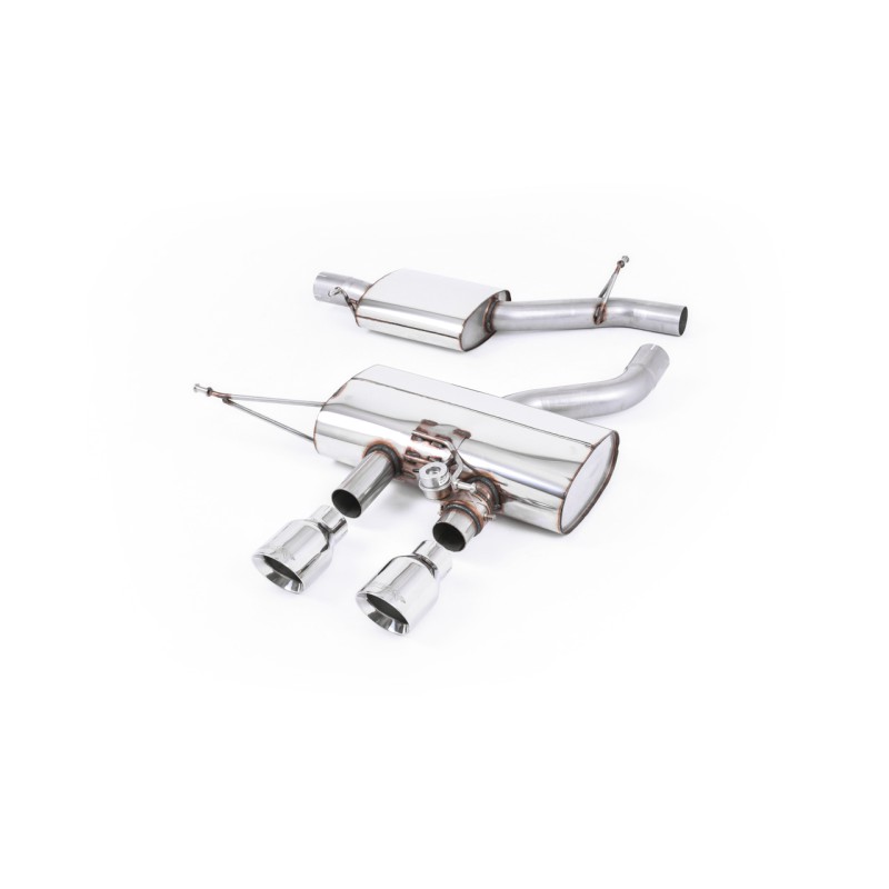 VW Golf R Mk6 - Resonated (Quieter) Cat-Back Exhaust System with Polished Trims - Polished