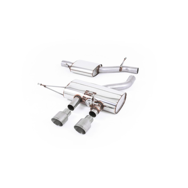 VW Golf R Mk6 - Resonated (Quieter) Cat-Back Exhaust System with Titanium Trims - Brushed Titanium