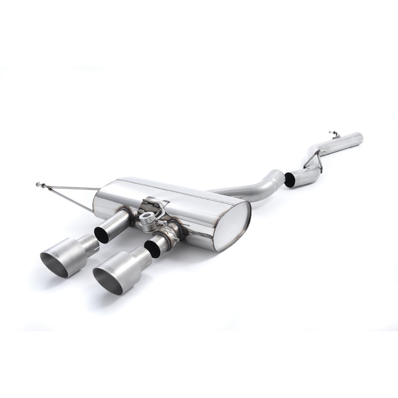 VW Golf R Mk6 - Non-Resonated (Louder) Cat-Back Exhaust System with Titanium Trims - Brushed Titanium