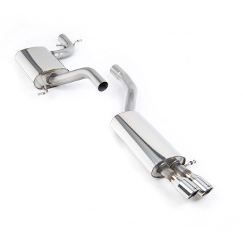 VW Jetta MK5 GLI 2.0T FSI - Resonated (Quieter) Cat-Back Exhaust System with Twin JET Trims
