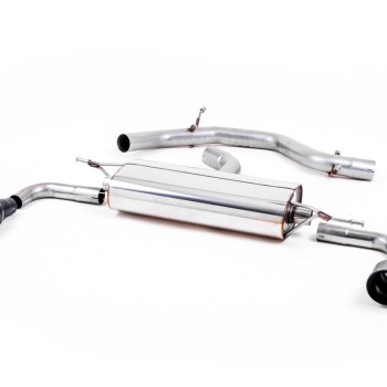 VW Golf GTi Mk6 - Non-Resonated (Louder) Cat-Back Exhaust System with Black GT100 Trims - Cerakote Black - 100 - GT